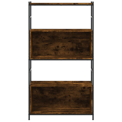 Bookshelf Smoked Oak 80x30x145.5 cm Engineered Wood and Iron