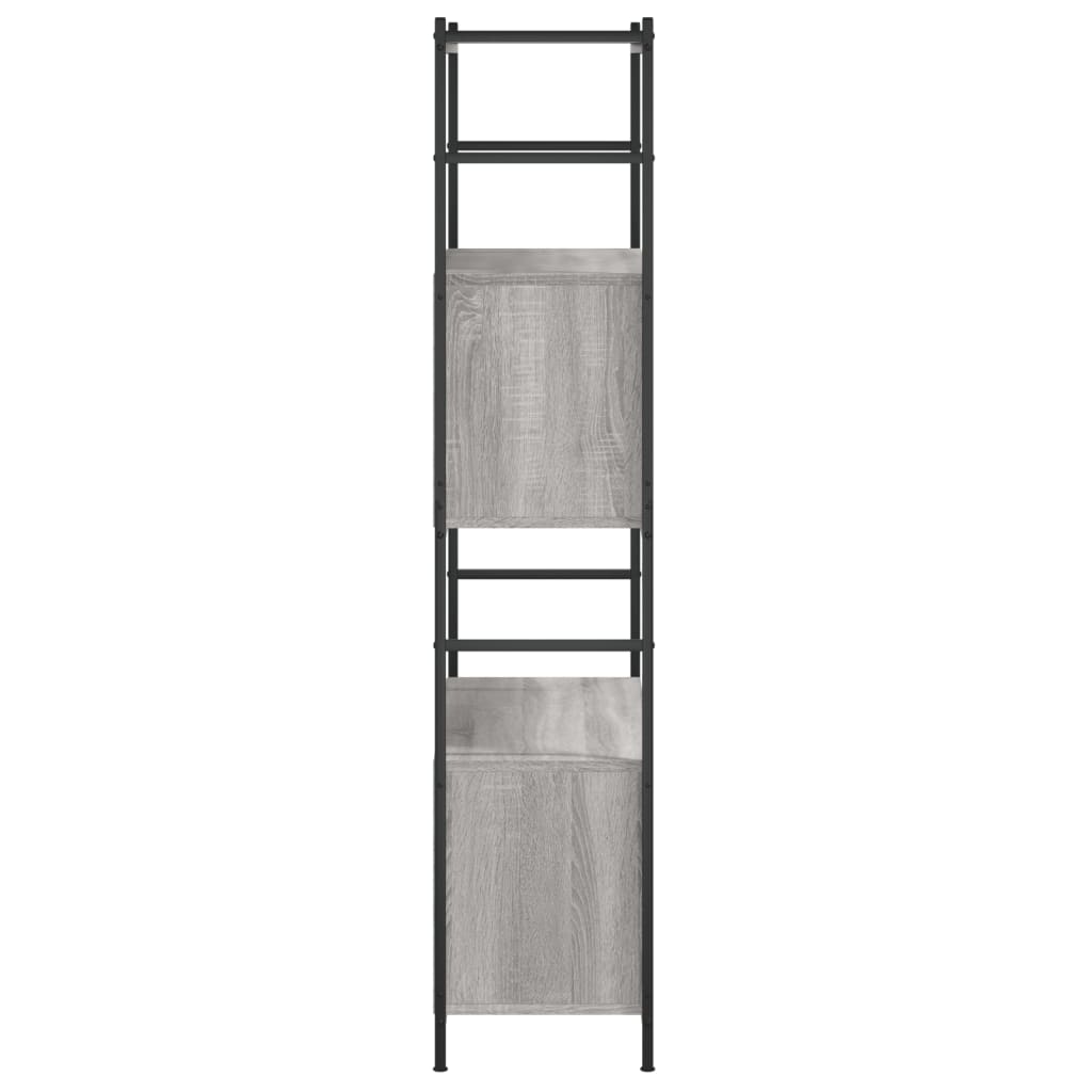 Bookshelf Grey Sonoma 80x30x145.5 cm Engineered Wood and Iron