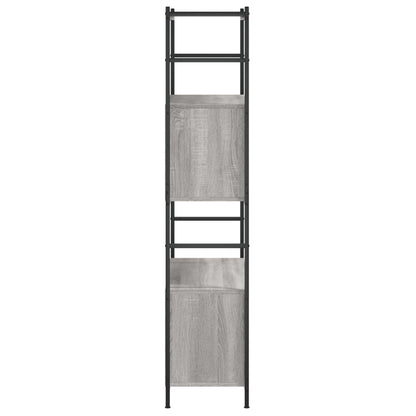 Bookshelf Grey Sonoma 80x30x145.5 cm Engineered Wood and Iron