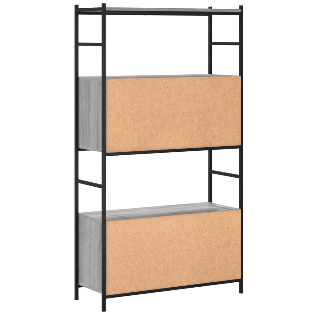 Bookshelf Grey Sonoma 80x30x145.5 cm Engineered Wood and Iron