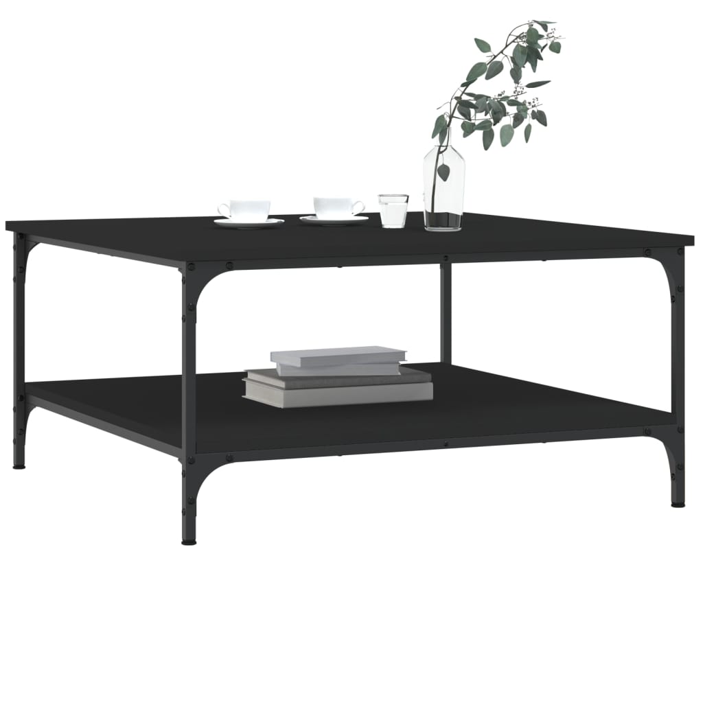 Coffee Table Black 80x80x40 cm Engineered Wood