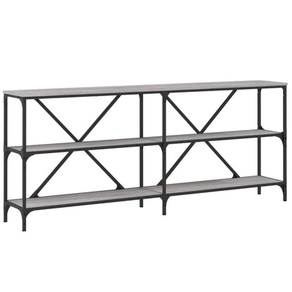 Console Table Grey Sonoma 180x30x75 cm Engineered Wood and Iron