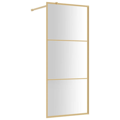 Walk-in Shower Wall with Clear ESG Glass Gold 80x195 cm