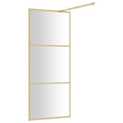 Walk-in Shower Wall with Clear ESG Glass Gold 80x195 cm