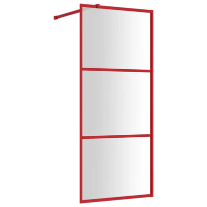 Walk-in Shower Wall with Clear ESG Glass Red 90x195 cm