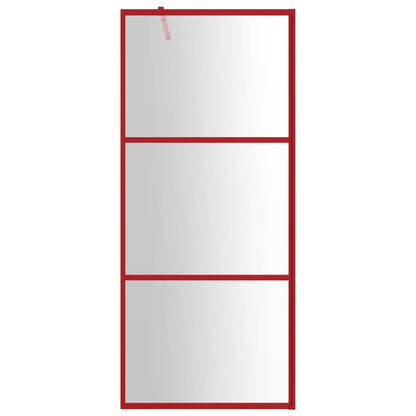 Walk-in Shower Wall with Clear ESG Glass Red 90x195 cm