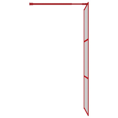 Walk-in Shower Wall with Clear ESG Glass Red 90x195 cm