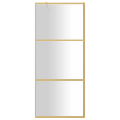 Walk-in Shower Wall with Clear ESG Glass Gold 90x195 cm