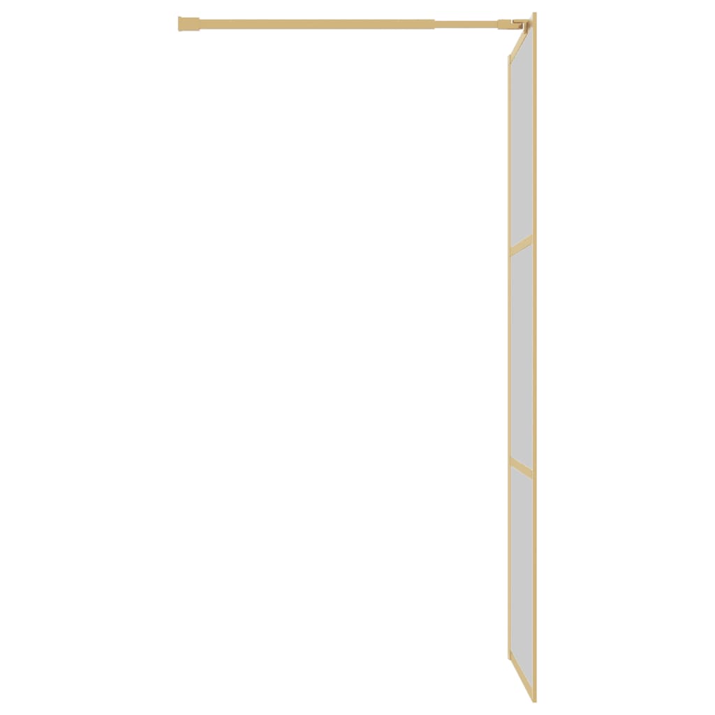 Walk-in Shower Wall with Clear ESG Glass Gold 90x195 cm