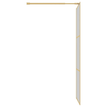 Walk-in Shower Wall with Clear ESG Glass Gold 90x195 cm