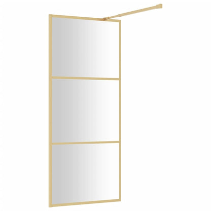 Walk-in Shower Wall with Clear ESG Glass Gold 90x195 cm