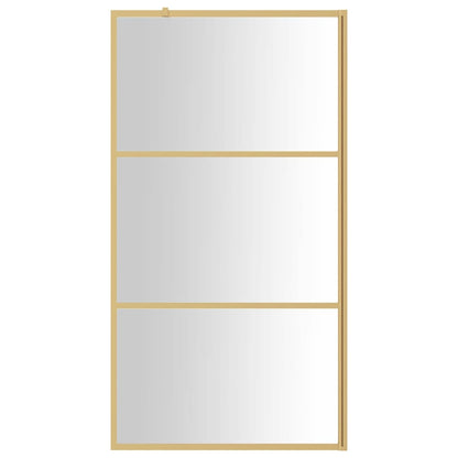 Walk-in Shower Wall with Clear ESG Glass Gold 100x195 cm