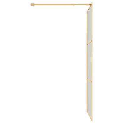 Walk-in Shower Wall with Clear ESG Glass Gold 100x195 cm