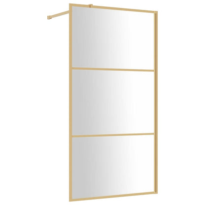 Walk-in Shower Wall with Clear ESG Glass Gold 115x195 cm