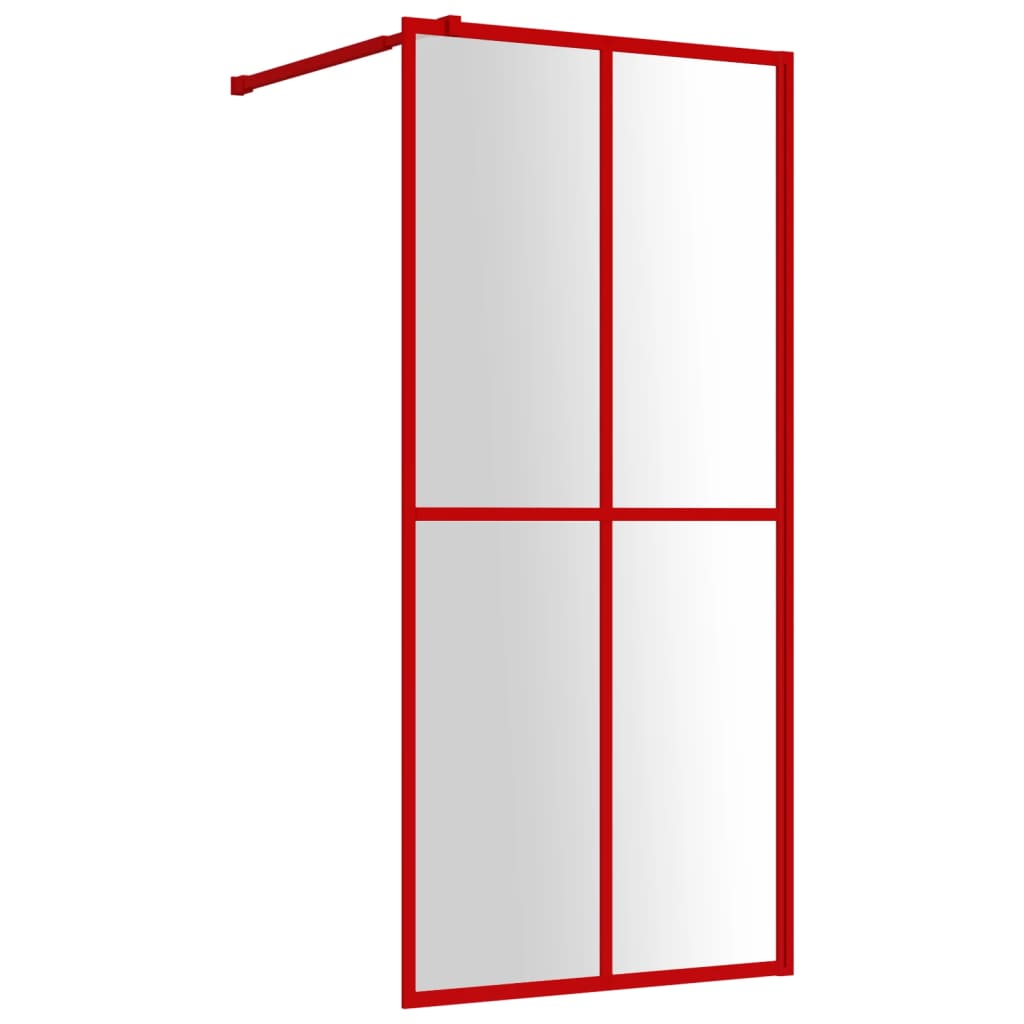 Walk-in Shower Wall with Clear ESG Glass Red 80x195 cm