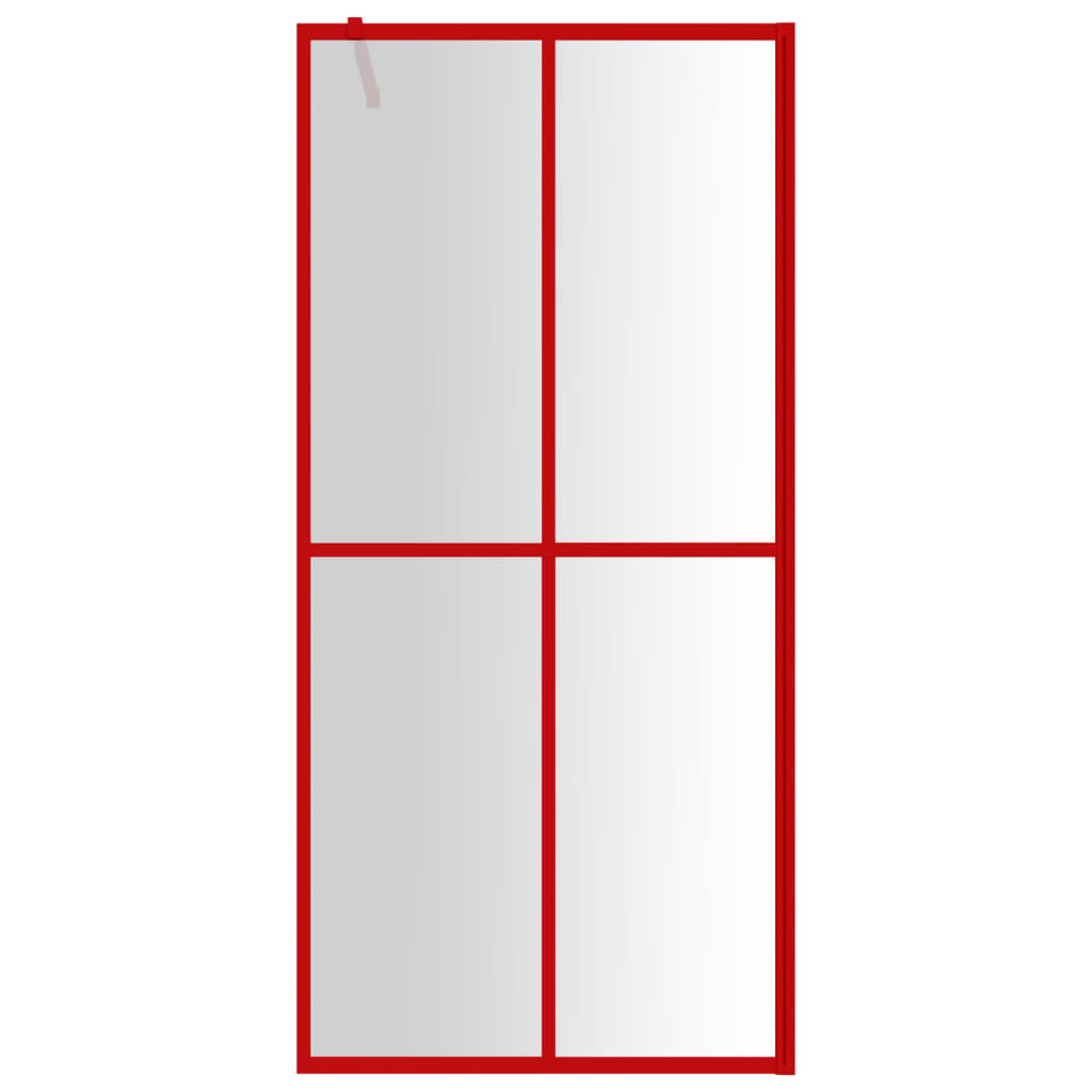 Walk-in Shower Wall with Clear ESG Glass Red 80x195 cm