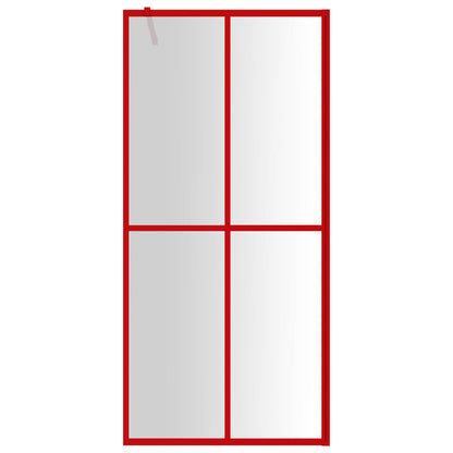 Walk-in Shower Wall with Clear ESG Glass Red 80x195 cm