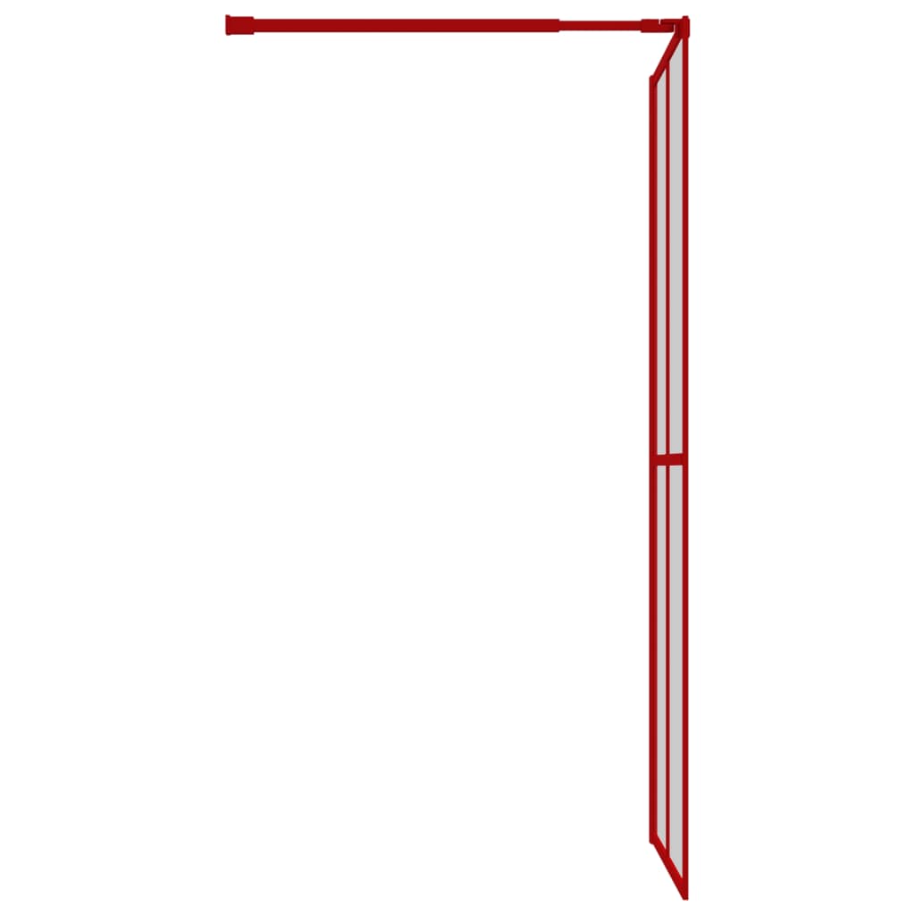 Walk-in Shower Wall with Clear ESG Glass Red 80x195 cm