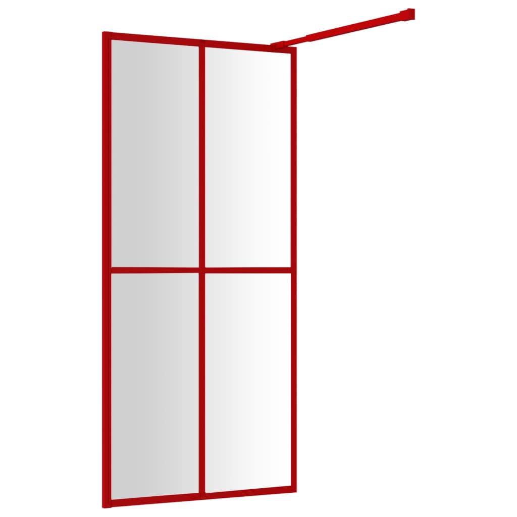 Walk-in Shower Wall with Clear ESG Glass Red 90x195 cm