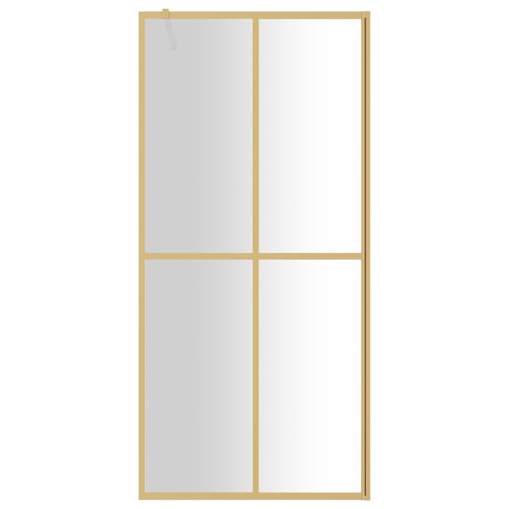 Walk-in Shower Wall with Clear ESG Glass Gold 90x195 cm