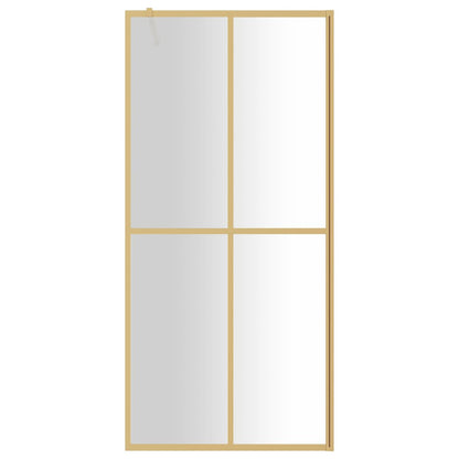 Walk-in Shower Wall with Clear ESG Glass Gold 90x195 cm