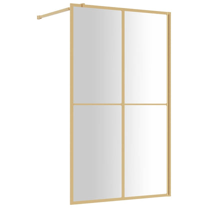 Walk-in Shower Wall with Clear ESG Glass Gold 118x195 cm