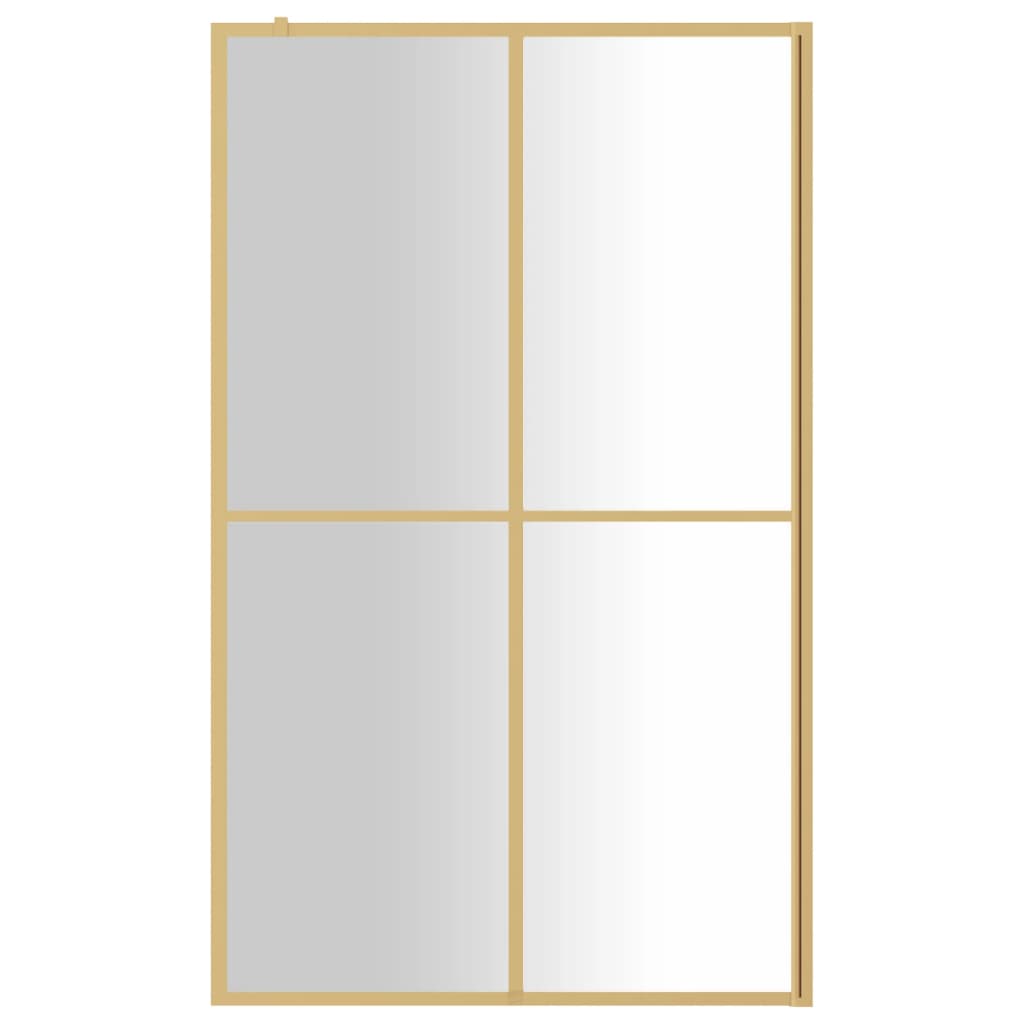 Walk-in Shower Wall with Clear ESG Glass Gold 118x195 cm