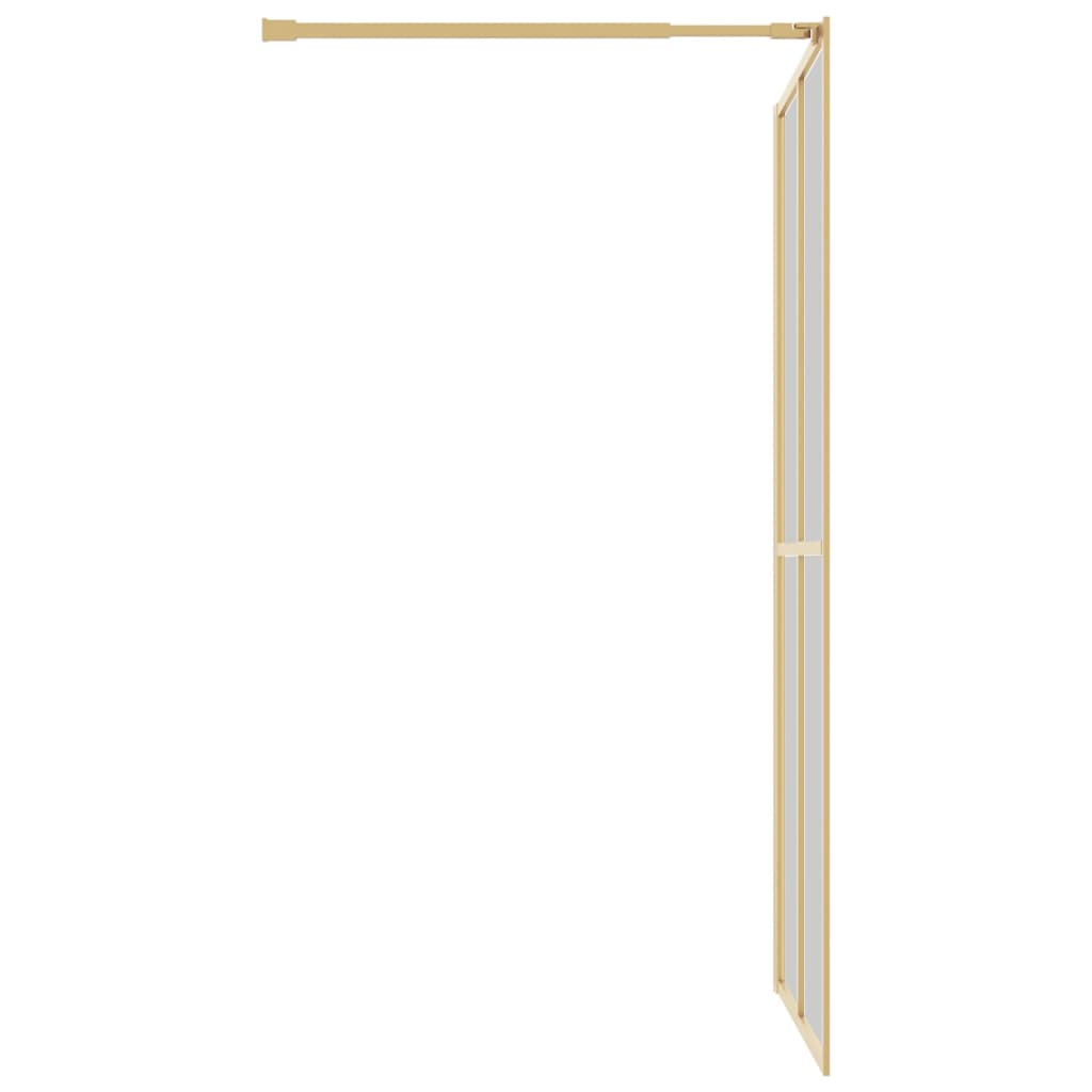 Walk-in Shower Wall with Clear ESG Glass Gold 118x195 cm