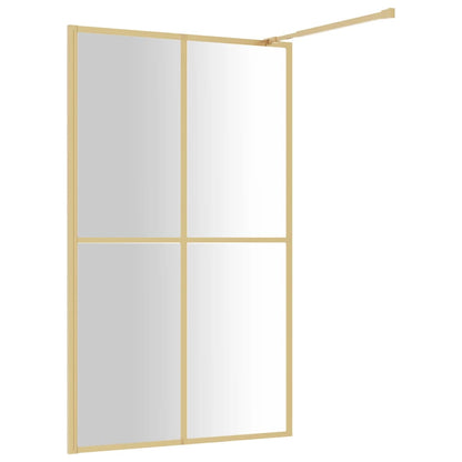 Walk-in Shower Wall with Clear ESG Glass Gold 118x195 cm