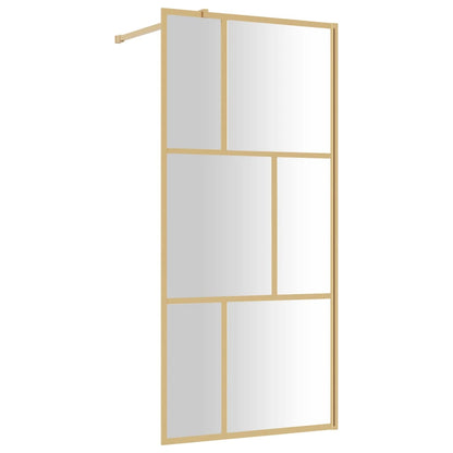 Walk-in Shower Wall with Clear ESG Glass Gold 80x195 cm