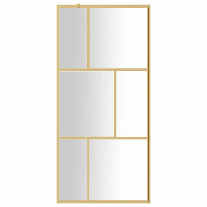 Walk-in Shower Wall with Clear ESG Glass Gold 80x195 cm