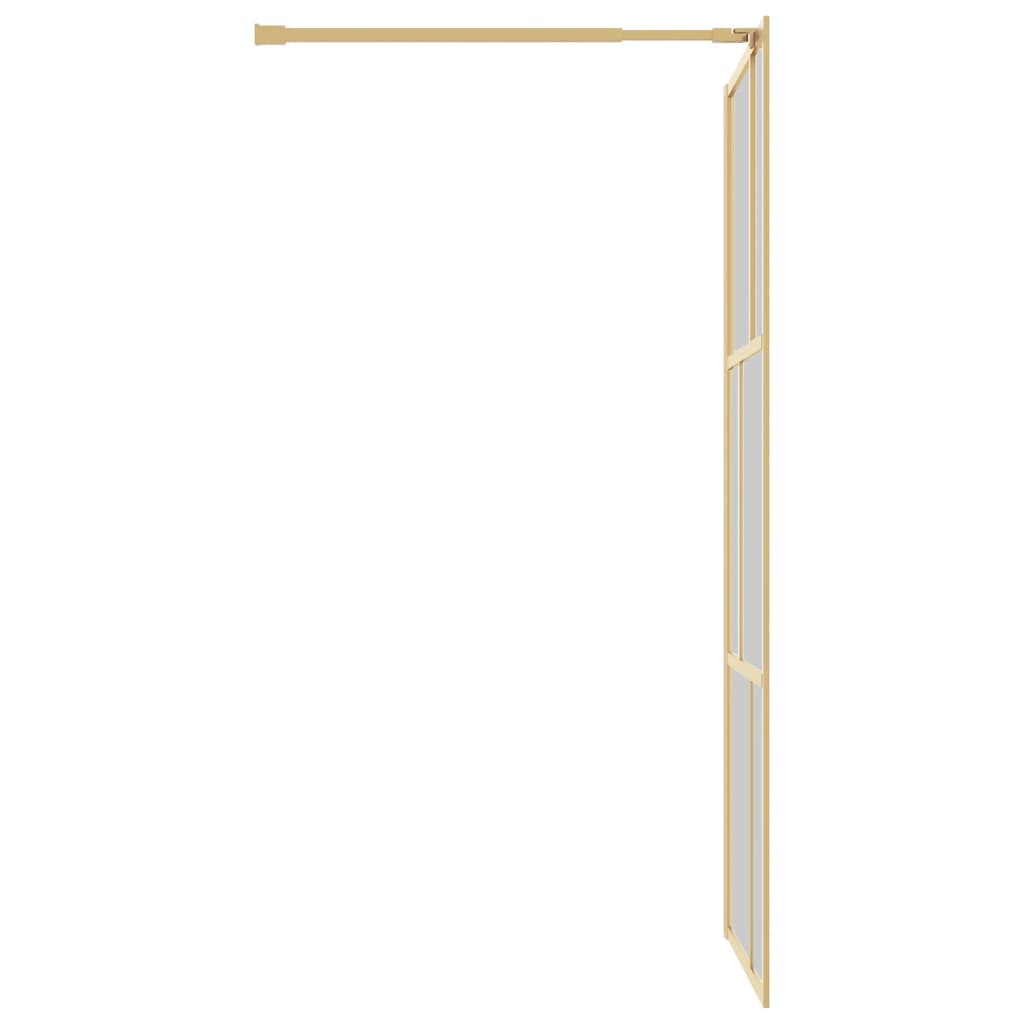 Walk-in Shower Wall with Clear ESG Glass Gold 80x195 cm