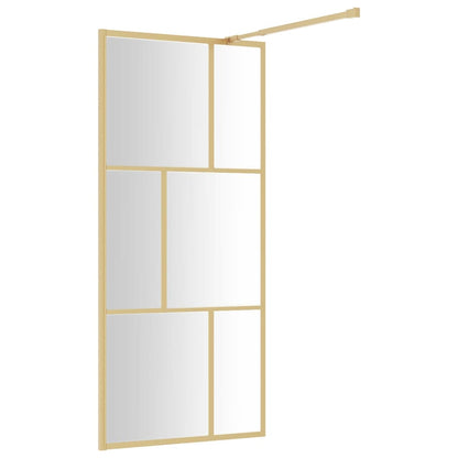 Walk-in Shower Wall with Clear ESG Glass Gold 80x195 cm