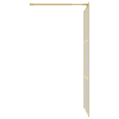 Walk-in Shower Wall with Clear ESG Glass Gold 115x195 cm