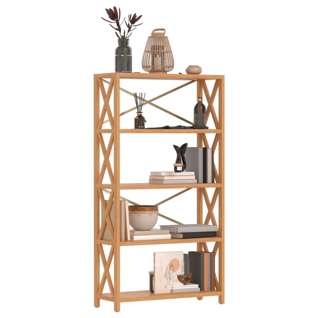 5-Tier Shelf 80x30x146 cm Solid Wood Oak