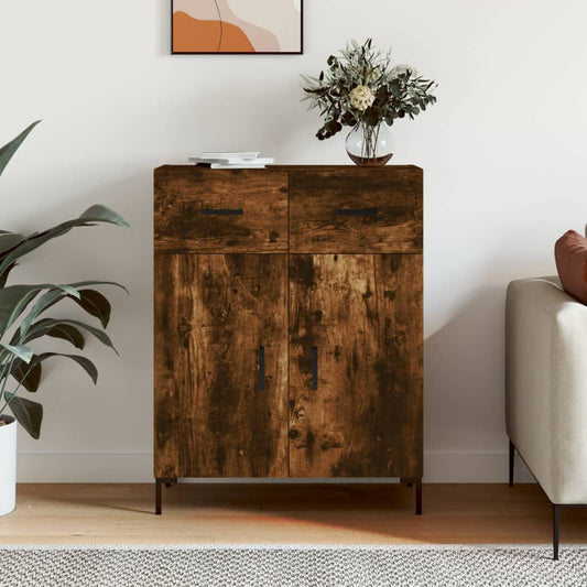 Sideboard Smoked Oak 69.5x34x90 cm Engineered Wood