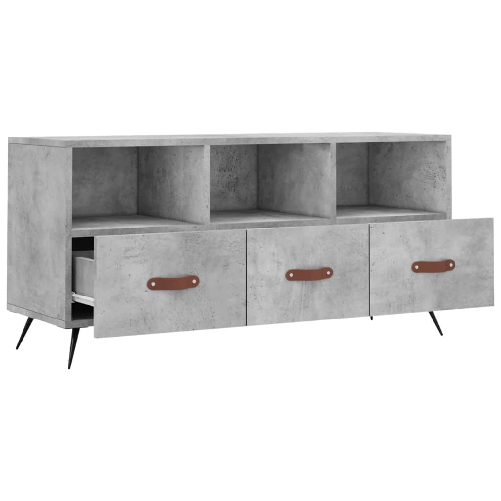 TV Cabinet Concrete Grey 102x36x50 cm Engineered Wood