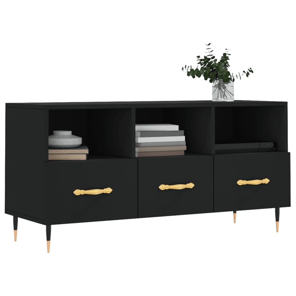 TV Cabinet Black 102x36x50 cm Engineered Wood