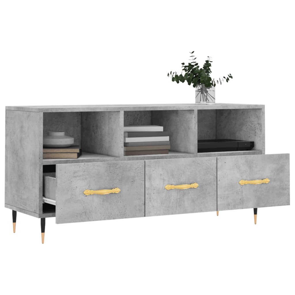 TV Cabinet Concrete Grey 102x36x50 cm Engineered Wood