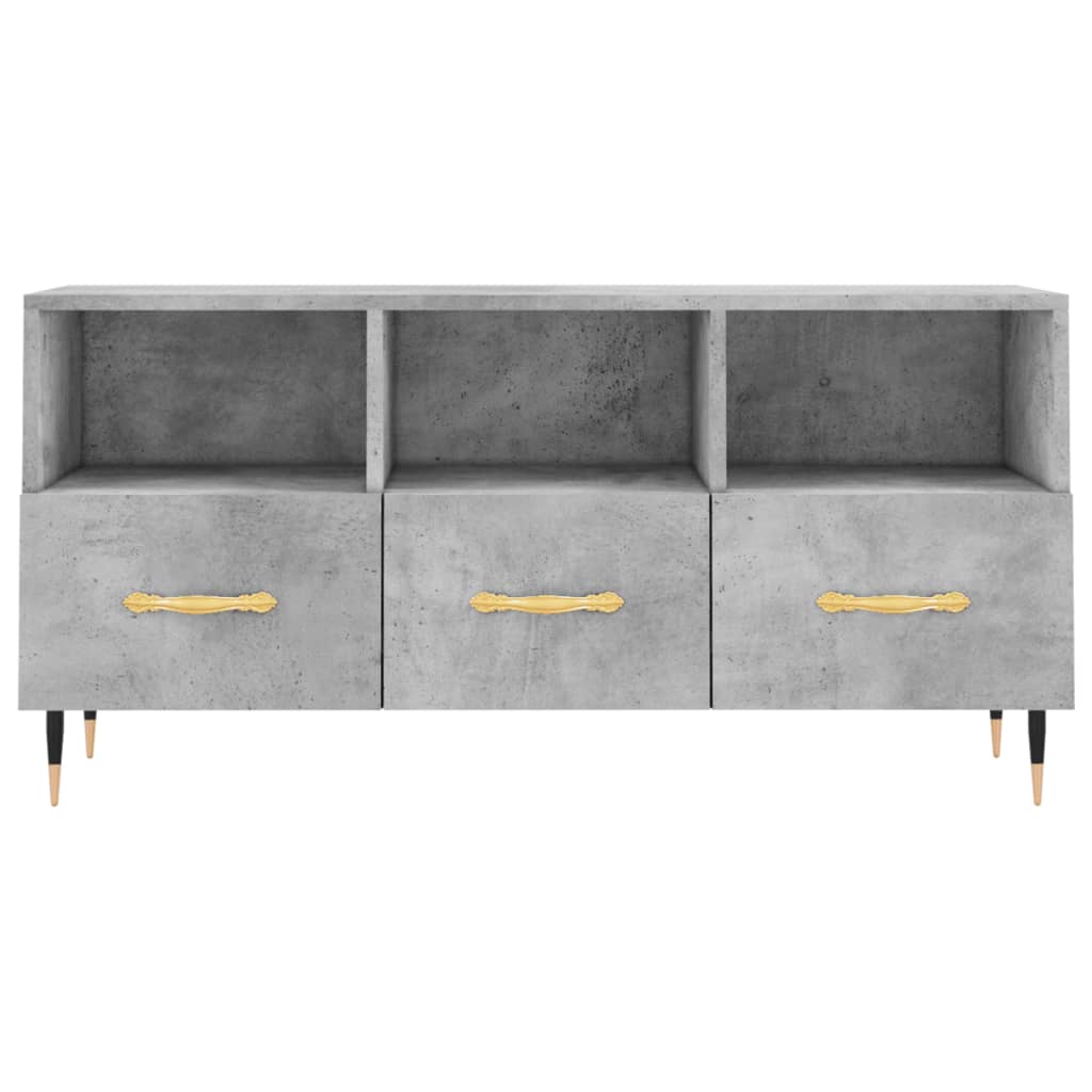 TV Cabinet Concrete Grey 102x36x50 cm Engineered Wood