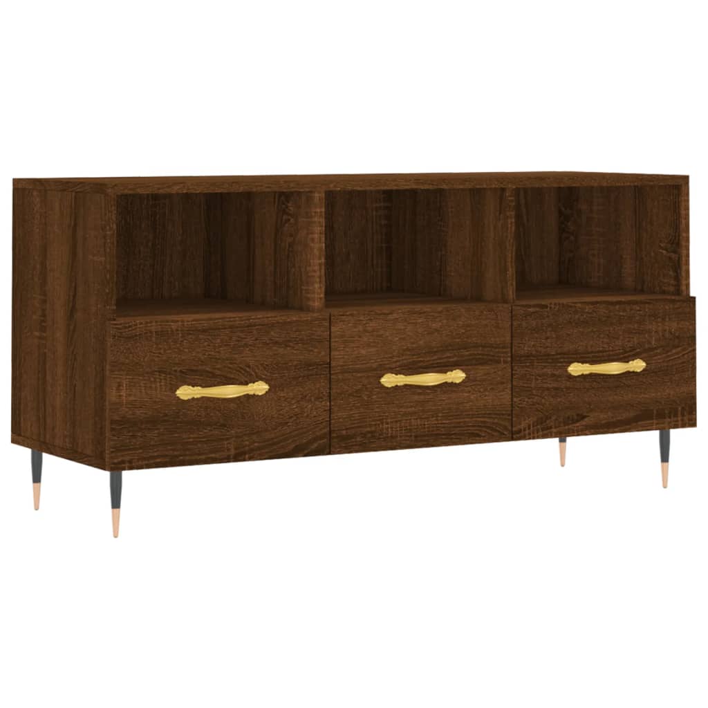 TV Cabinet Brown Oak 102x36x50 cm Engineered Wood