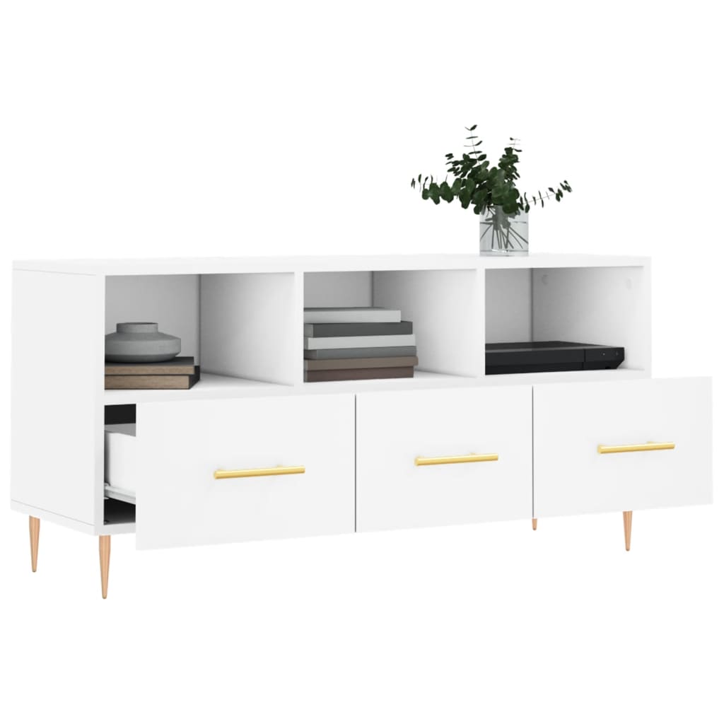 TV Cabinet White 102x36x50 cm Engineered Wood