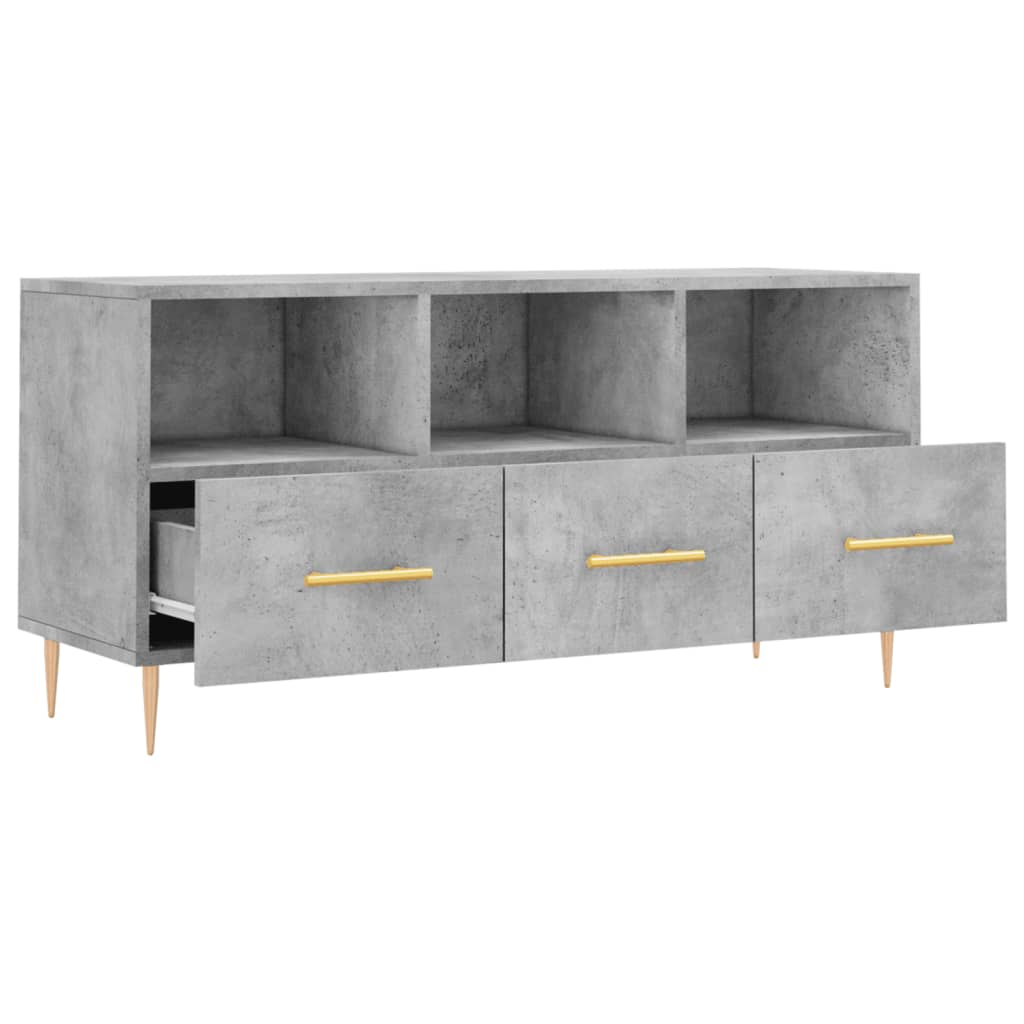 TV Cabinet Concrete Grey 102x36x50 cm Engineered Wood