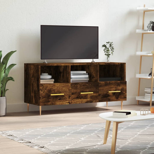 TV Cabinet Smoked Oak 102x36x50 cm Engineered Wood