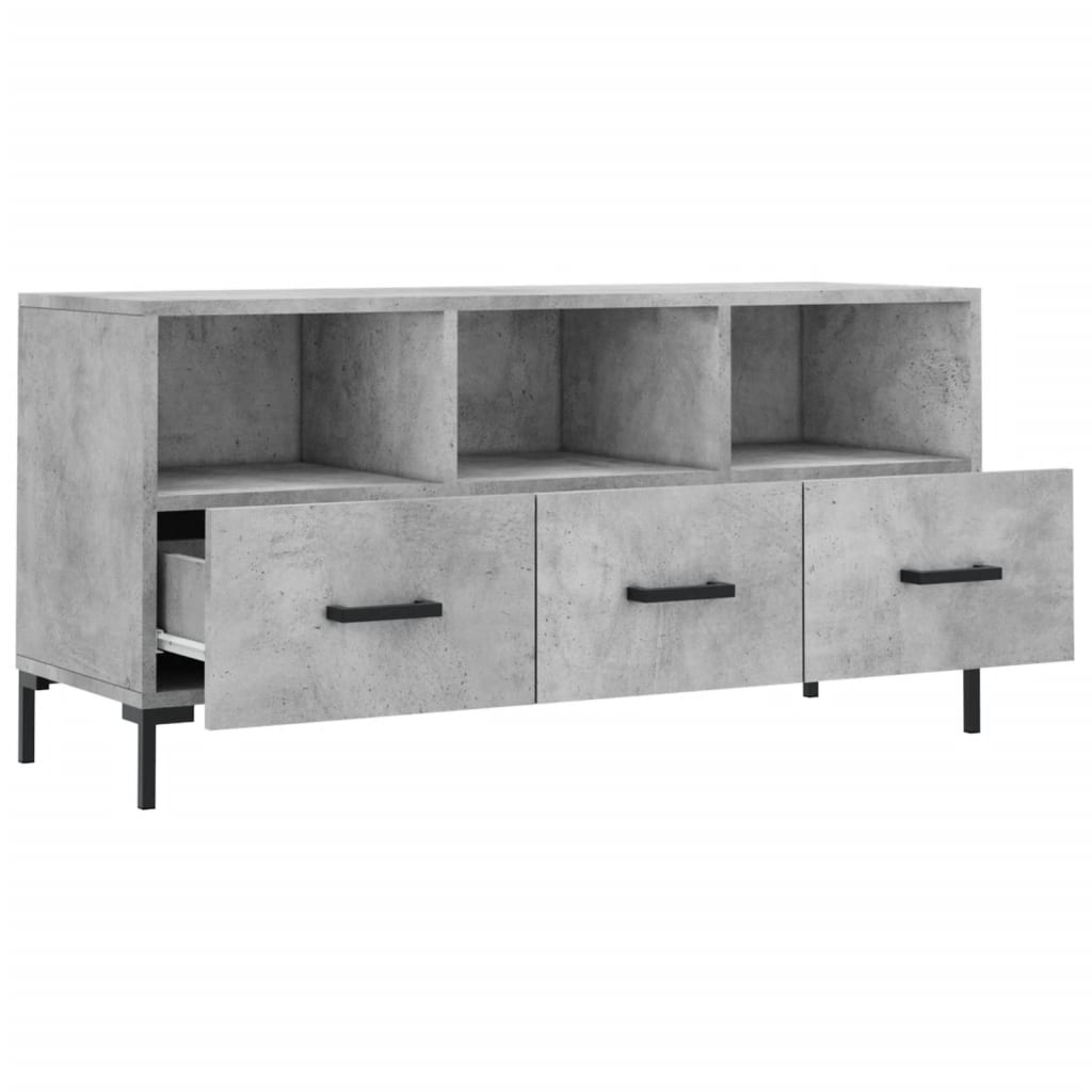 TV Cabinet Concrete Grey 102x36x50 cm Engineered Wood