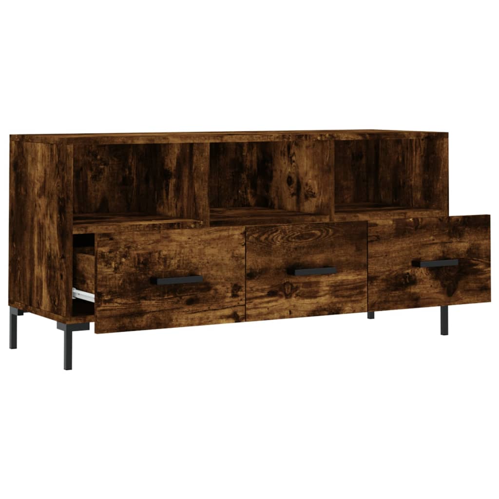 TV Cabinet Smoked Oak 102x36x50 cm Engineered Wood