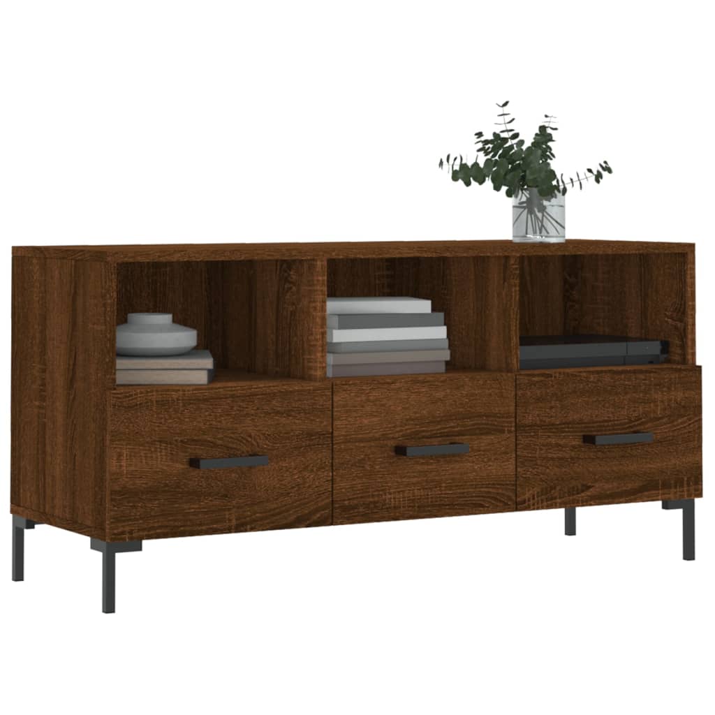 TV Cabinet Brown Oak 102x36x50 cm Engineered Wood