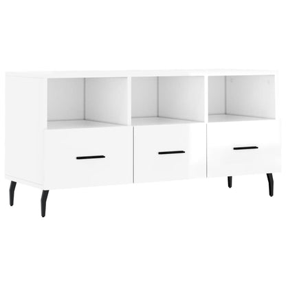 TV Cabinet High Gloss White 102x36x50 cm Engineered Wood