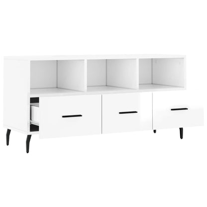 TV Cabinet High Gloss White 102x36x50 cm Engineered Wood