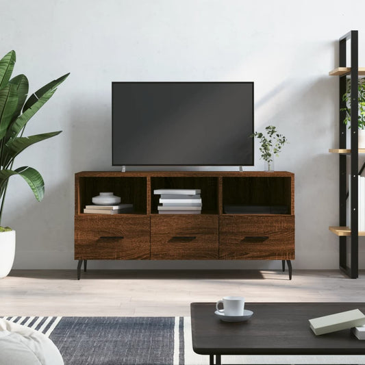 TV Cabinet Brown Oak 102x36x50 cm Engineered Wood